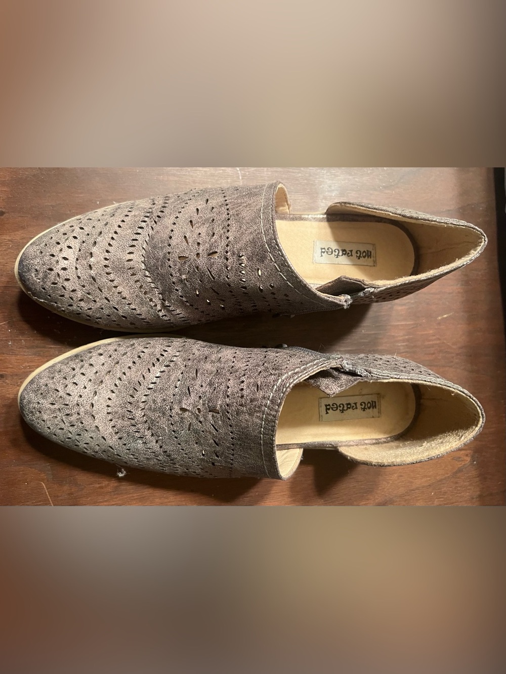 Women’s Gray Perforated Suede Slip-On Shoes